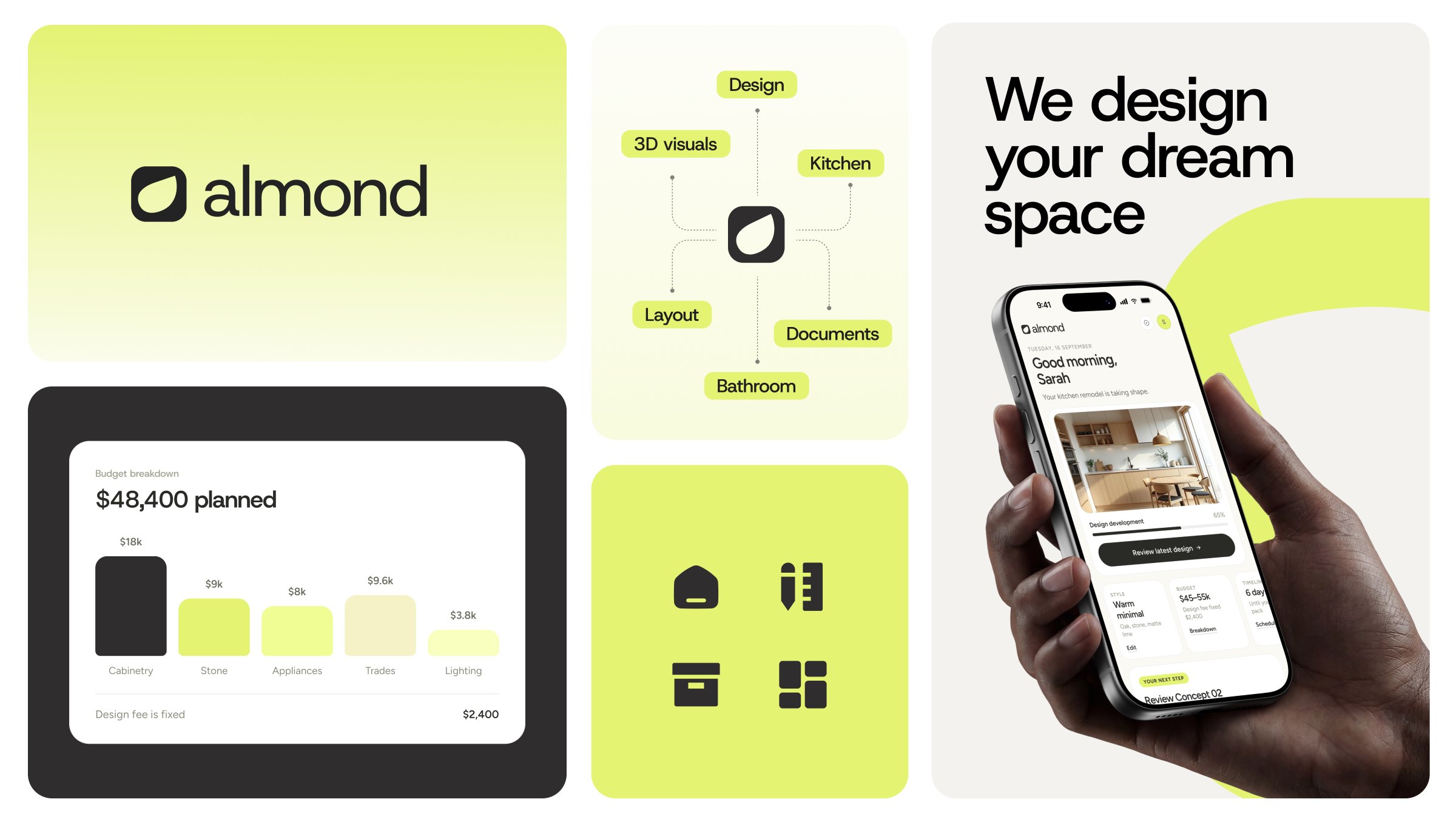 Almond brand identity by Uprising